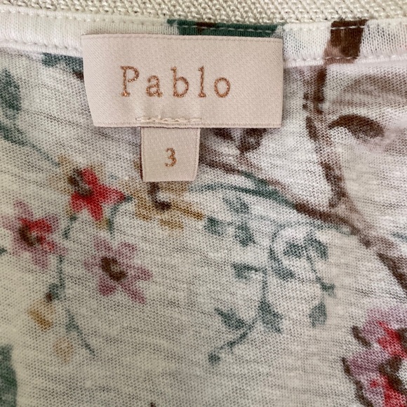 Pablo Paris Teony Floral Cotton Linen Short Sleeve Tee - 3 - L - Picture 11 of 16